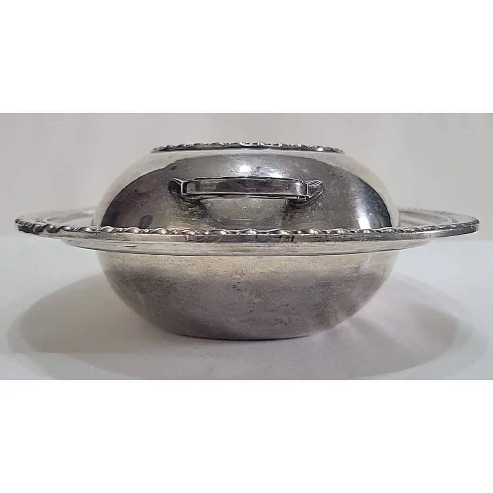 Vintage Viking EPNS Yorkshire Covered Serving Dish Silverplate V101 Oval 12